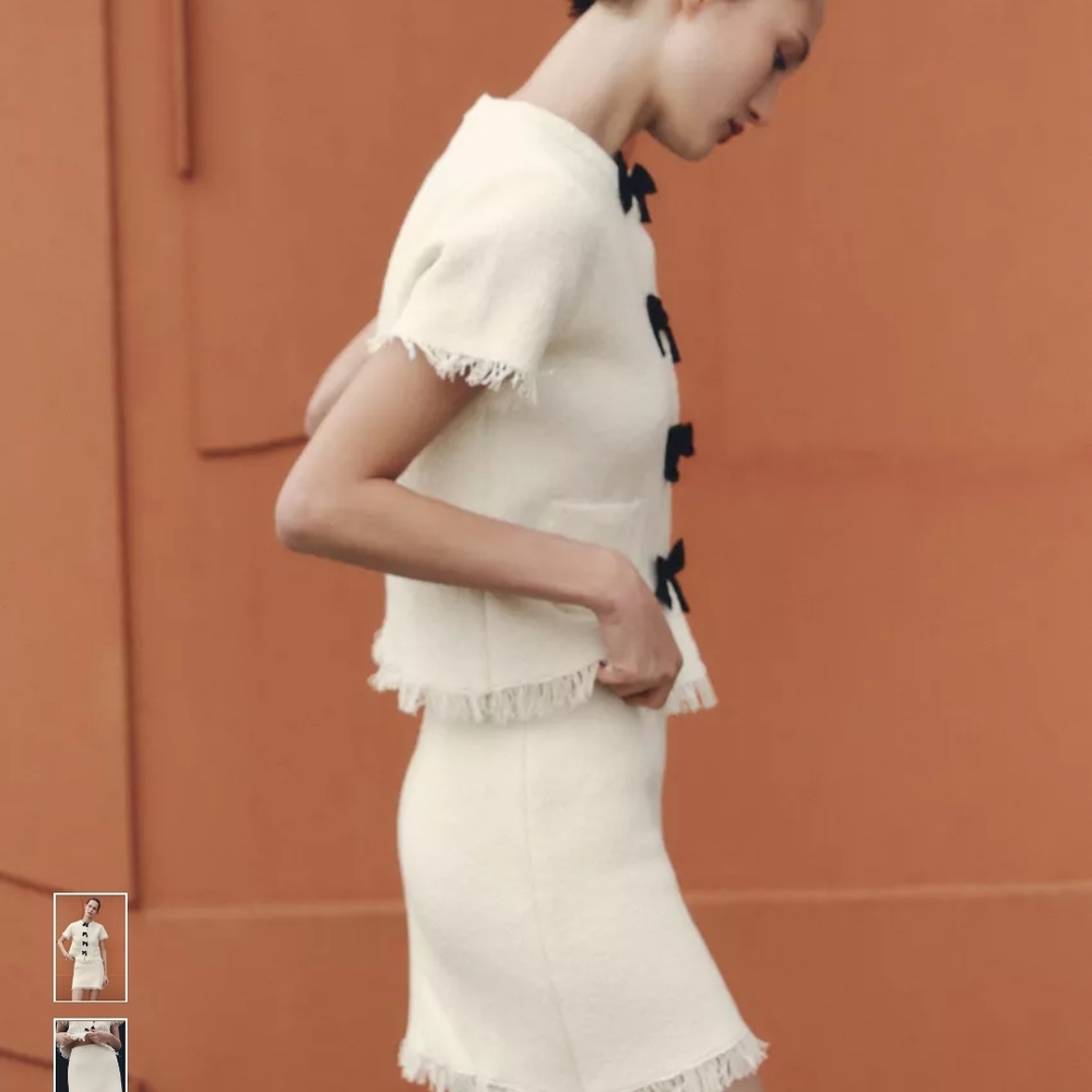 🆕️ Cute Zara Cream Fringe Mini Skirt 🤍 - Picture 7 of 10